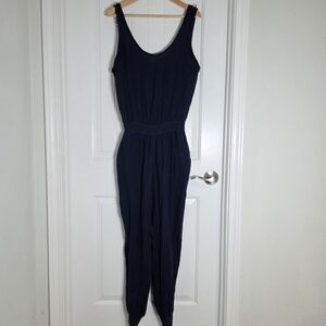 NWOT‎ Michael Stars Cotton Gauze Dark Blue Sleeveless Jumpsuit Medium